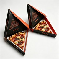 Boîte à pizza triangulaire pliable en carton ondulé biodégradable personnalisée pour la restauration et les restaurants