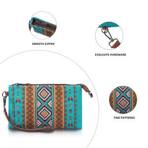 Sac à main long géométrique style bohème pour femme, collection transfrontalière 2026, portefeuille vintage européen et américain avec fermeture éclair antivol pour le travail et les trajets quotidiens - Product Image 4