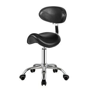Chaise de bureau ergonomique Dongpin Beauty Saddle Chair en cuir noir avec roulettes, modèle 9938 - Product Image 5