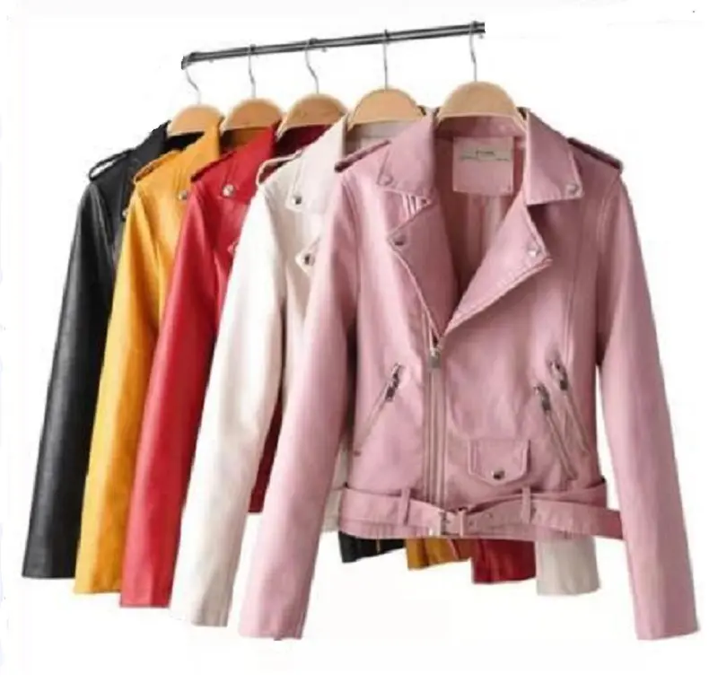 European Fashion Women Sexy PU Leather Jackets