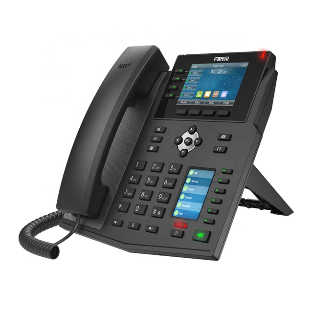 High-End Fanvil X5U Conference Voice IP Phone with Color Screen China Skyline Desk Phone for Hotels POE Network