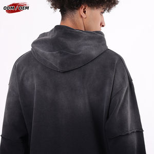 Sudadera con Capucha Oversize para Hombre, Estilo Vintage, Degradado, Efecto de Dos Piezas, 100% Algodón, 370 g/m², para Invierno - Product Image 5