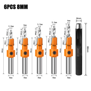 6pc DIY Industrial 8mm/10mm Shank HSS <b>Woodworking</b> <b>Router</b> Bit Countersink Punching Drill Mill Cutter Steel Tools-OEM Customizable - Product Image 4