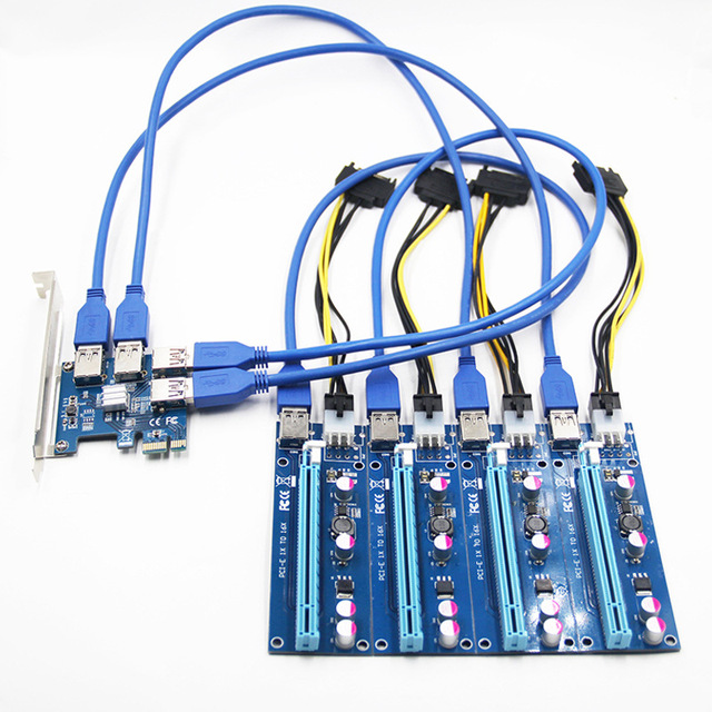 PCIe 1 to 4 USB3.0 Adapter Card for Graphics Card Extension