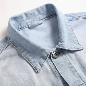 Nueva Chaqueta Vaquera de Mezclilla Personalizable al por Mayor para Hombre, con Logotipo Frontal, Desgastada, Deshilachada, Lavada con Blanqueador, Tela de Lona, Estilo Urbano, Temporada de Invierno - Product Image 1