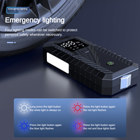 Jump Starter 4 in 1 8000 Mha asli dengan lampu darurat untuk musim dingin bepergian 600A arus puncak penguat baterai Power Bank Otomatis