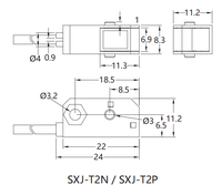 Capteur photoélectrique à faisceau traversant SXJ-T2N1, distance de détection 1,5m/2m/3m, 5~24V DC, NPN NO/NC