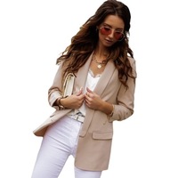 Blazer ouvert sur le devant à manches longues pour femme, veste de costume décontractée ajustée pour le travail et le bureau, idéale pour l'automne et l'hiver (tailles S-3XL)