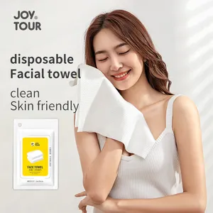JOY TOUR Wholesale Hotel White Combed Cotton Eco-friendly Non-Woven Fabrics Travel Portable Disposable Bath Towel