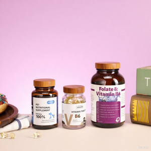 Pot en verre ambré pour suppléments nutritionnels Bouteille de suppléments de vitamines de santé de qualité alimentaire Capsule avec bouchon Woonde ou bouchon en métal - Product Image 2