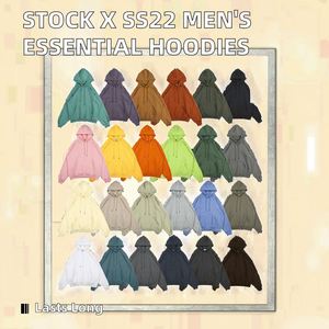 Sweat à capuche pour homme Factory Stock X Top SS22 en coton oversize, couleur floquée Dark Oatmeal - Product Image 2