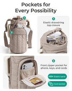 Bolsa para Botella de Agua con Diseño de Múltiples Bolsillos, Estilos de Transporte Versátiles, Bolsas con Aspecto Acolchado Elegante - Product Image 5