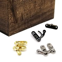 Fermoir à loquet en alliage de 38*44 mm, petit fermoir pour meubles, boîte en bois, fermoir pour boîte à bijoux, crochet à bras oscillant, verrou