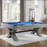 Table de billard de luxe antique rétro sculptée à la main, cadre en bois massif, ardoise, 7 pieds, 8 pieds, 9 pieds, table de billard américaine pour jeu en intérieur