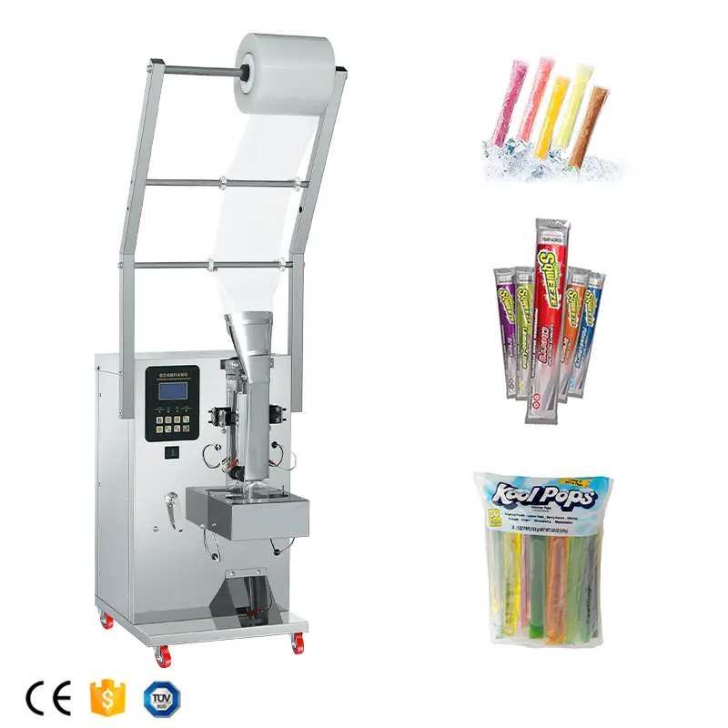 Machine à emballer automatique Ice Pop Sachet Sachet Sachet de bonbons Jus de lait Glace Pop Lolly Popsicle Boisson Eau Liquide Machine d'emballage