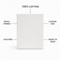 Toile à peindre vierge 100 % coton, format personnalisé, prête à l'emploi, sans acide, pour artistes et enfants