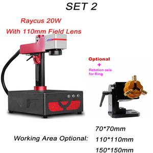 เครื่องเลเซอร์ไฟเบอร์สำหรับงานมาร์กกิ้งแบบตั้งโต๊ะ LY ขนาด 70*70 มม. 110*110 มม. 150*150 มม. ใช้หลอด Raycus 20W ระบบปรับตำแหน่งแบบมินิ Galvo รองรับไฟ 110V 220V (เลือกได้) - Product Image 4