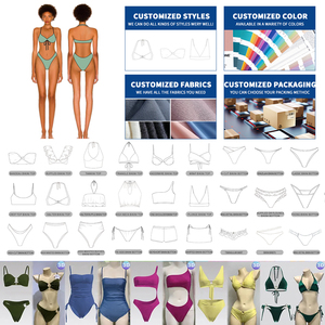 MINGHE Swimming Attire Training Luxury <strong>Sexy</strong> <strong>Bra</strong> <strong>and</strong> <strong>Panty</strong> Sets Wholesale Designer Crystal Bikini With Rhinestone Swimsuit - Product Image 4