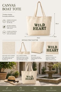 Sac fourre-tout en toile de coton écologique, sac en toile imprimé sur mesure, sac fourre-tout durable en gros avec logo personnalisé - Product Image 5
