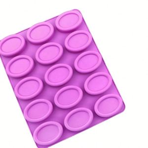 Molde de Silicona Ecológico de 15 Cavidades Ovaladas para Pasteles, Velas y Jabones, Hecho a Mano, de Grado Alimenticio, Libre de BPA, OEM/ODM - Product Image 1