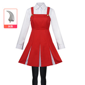 Disfraz de Eri, Camisa Roja y Blanca con Diadema de Cuernos, Disfraz para Actuaciones en Escenario para Mujeres Adultas - Product Image 1