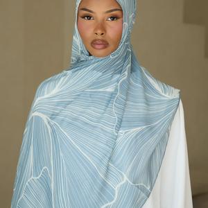 Hijab en modal imprimé musulman 4 saisons, logo personnalisé, foulard doux pour femmes, personnalisable, léger, élégant, respirant, extensible, tendance - Product Image 1