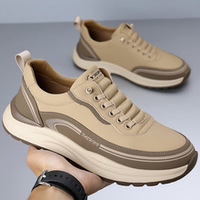 BAEWOON B31 Nouvelles Chaussures Décontractées d'Été pour Hommes, Baskets de Sport en Cuir Respirantes et Légères, Tendance, pour le Loisir