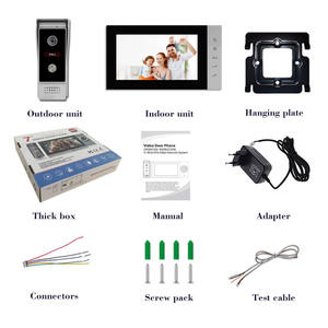 AHD 7 นิ้วระบบอินเตอร์คอมวิดีโอประตูแบบสองทาง DC15V/AC100-240V 4 สายแฮนด์ฟรีปุ่มสัมผัสการตรวจจับการเคลื่อนไหว - Product Image 6
