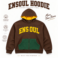 Fabricant de vêtements – Sweat à capuche zippé pour homme, coupe décontractée, color block, doublure polaire, impression personnalisée, streetwear