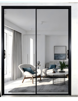 Porte coulissante en aluminium / Porte coulissante à rupture de pont thermique 6063-T5, porte d'entrée de patio en aluminium à rupture de pont thermique, double vitrage, certifiée CE