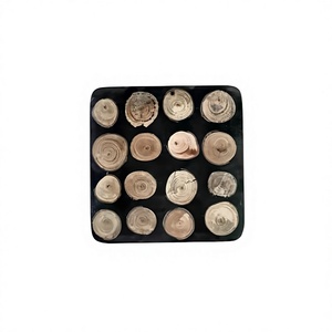 Posavasos Cuadrado de Diseño Nórdico en Madera Negra y Marrón con Resina, Accesorio de Cocina para Hogar, Hotel y Resorts - Product Image 1