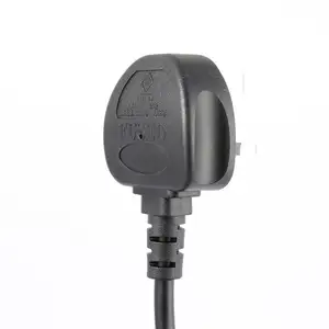 3 tomada cabo de extensão com plugue plano uk cabo de extensão com 360 graus de rotação Flat Plug