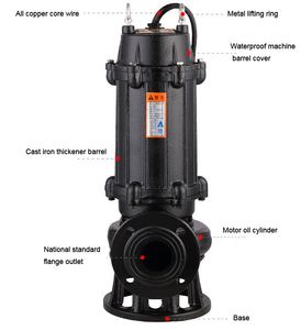 Pompe submersible pour eaux usées WQ de 380 volts et 4 pouces, pour boues et eaux usées - Product Image 6