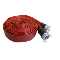 Tuyau d'incendie en caoutchouc PVC durable à double revêtement, 16 bars, 2,5 pouces, DIN14811, flexible haute pression, plat, avec raccord Guillemin DSP