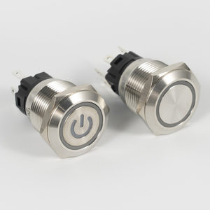 Botón pulsador metálico con enclavamiento de 12mm, 16mm, 19mm, 22mm, 25mm, IP65 con anillo LED para equipos de embalaje - Product Image 4