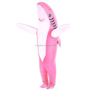 Costume de requin gonflable bleu/gris/rose adulte amusant et unique pour les fêtes d'halloween carnaval pour l'utilisation de la mascotte - Product Image 2