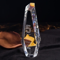 Trophée personnalisé en cristal K9 avec plaque laser, thème ange, style nautique, petit format, pour récompense d'employé, cadeau d'entreprise
