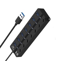 Extender laptop usb3.0hub, satu tarik tujuh port Hub USB 3.0 transmisi kecepatan tinggi cableUSB expander komputer