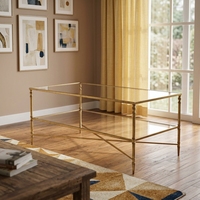 Table basse en verre trempé en acier inoxydable 201