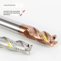 Fraise à dégrossir en carbure monobloc HRC55, 3 ou 4 dents, profil en épi de maïs, revêtement CNC, fraise personnalisée
