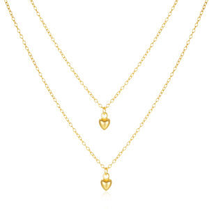 Collar CANNER de Plata 925, Estilo Lujoso y Ligero, Doble Capa, Doble Corazón, Estrella, Luna Creciente, Cadena Doble Multicapa para Mujeres y Niñas - Product Image 1