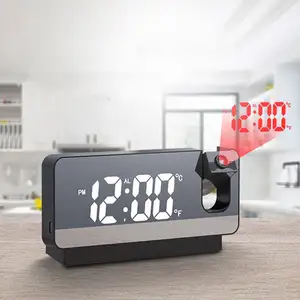 WG425 Wooden LED Alarm Clock Plastic Metal Acrylic Big Small Mini Reloj Calendario Yellow Digital LED Clock