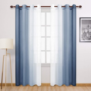 Bindi Ombre rideaux filtrants de lumière rideaux tissu fenêtre nuances panneau Faux lin dégradé Semi Voile <span class=keywords><strong>rideau</strong></span> - Product Image 1