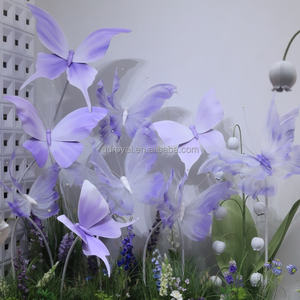 Sognando di fantasia luce viola grande fiore con il gambo del fiore e la Base gigante fiore viola per la decorazione di sfondo di nozze - Product Image 3