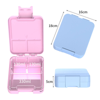 Boîte à lunch en plastique personnalisable Aohea, boîte à bento Tritan à 3 compartiments, boîte à lunch pour enfants utilisable au micro-ondes