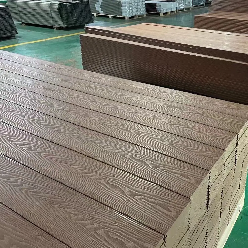 Ventes directes d'usine plancher extérieur nouveau plancher de jardin en WPC imperméable et anti-corrosion respectueux de l'environnement