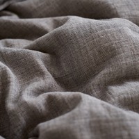 Ensemble de couvre-lit et de housse de couette en lin et coton uni, double couche, style minimaliste, quatre pièces