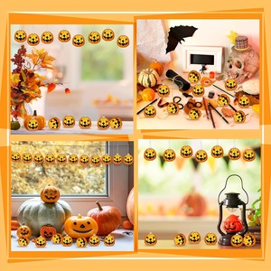 Bolas de Navidad con Diseño de Calabaza Fantasma Blanca de Halloween, Electrochapadas, Pintadas a Mano, Acabado Mate, 12 Colores - Product Image 3