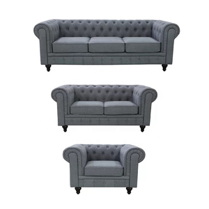 Guangdong Dongguan mobili divani Para <span class=keywords><strong>Casa</strong></span> De Lujo viola Chesterfield Salas divano Set 2 posti divano - Product Image 5