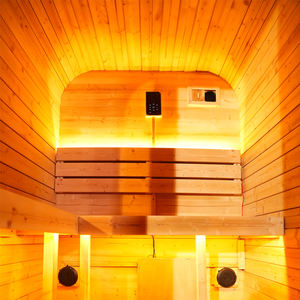 Sauna contemporain en bois massif et métal pour jardin - Product Image 5